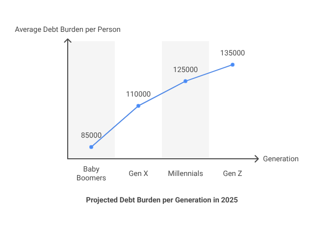 Projected Debt Burden per Generation in 2025