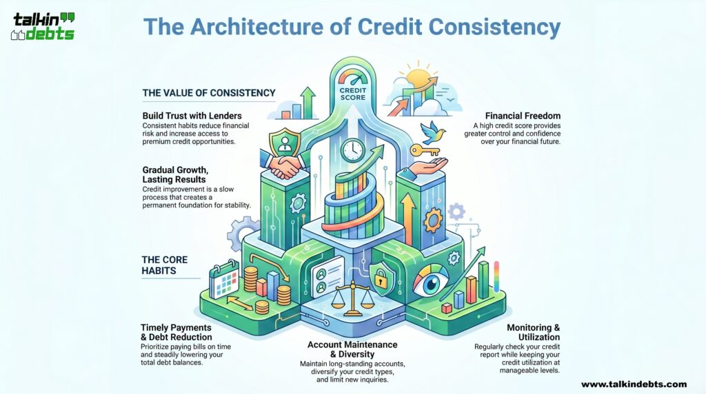 The Architecture of Credit Consistency