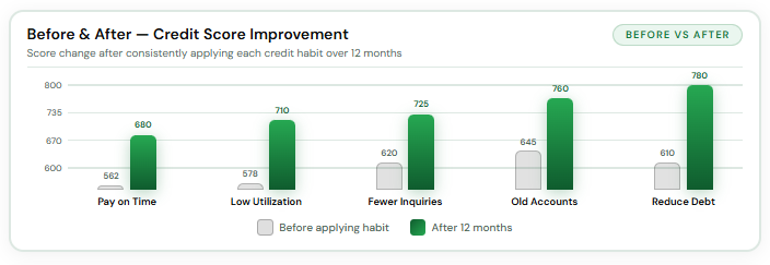 Before & After - Credit Score Improvement