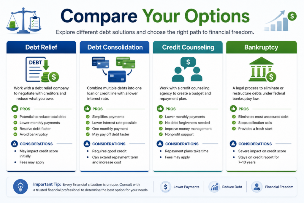 Compare Your Debt Relief Options